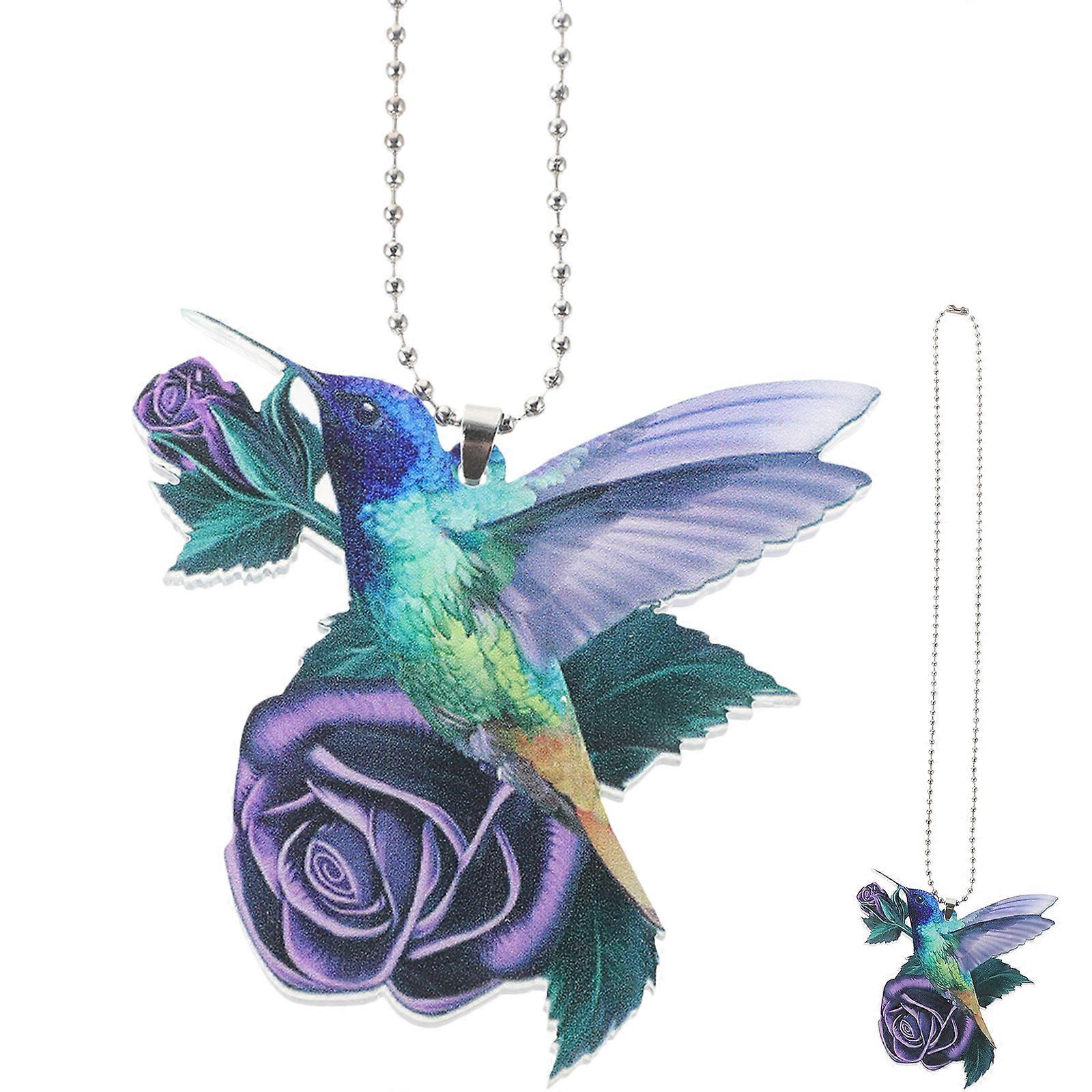 Kolibri-rose-hängeornament Auto-rückspiegel-hängezubehör-7x7cm