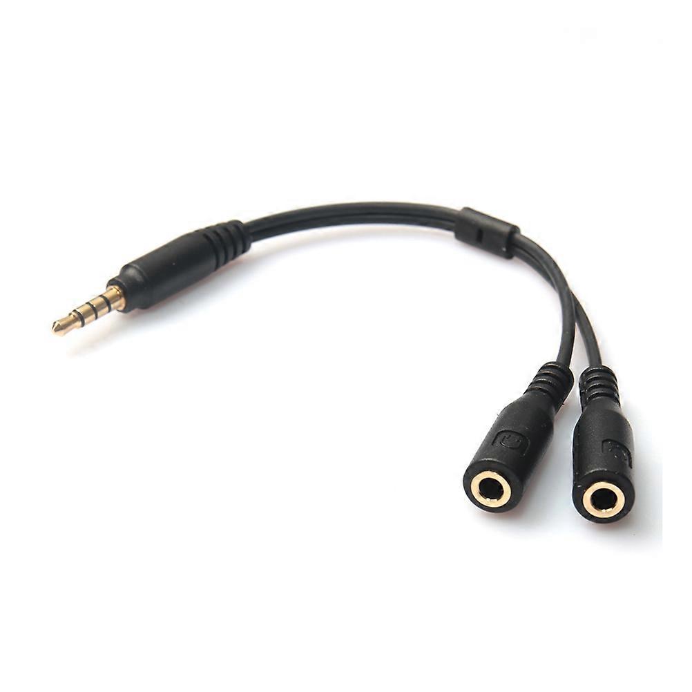 3,5-mm-stereo-audio-stecker Auf 2 Buchsen Kopfhörer/mikrofon Y-splitter-kabeladapter-black