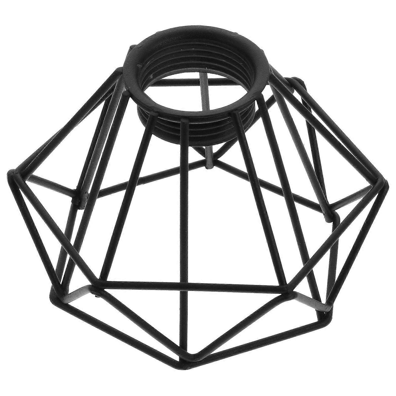 Ausgehöhlter Lampenschirm In Diamantform Aus Eisen, Retro-lampenschirm, Kronleuchterabdeckung-9.50x9.50x6.50cm-black