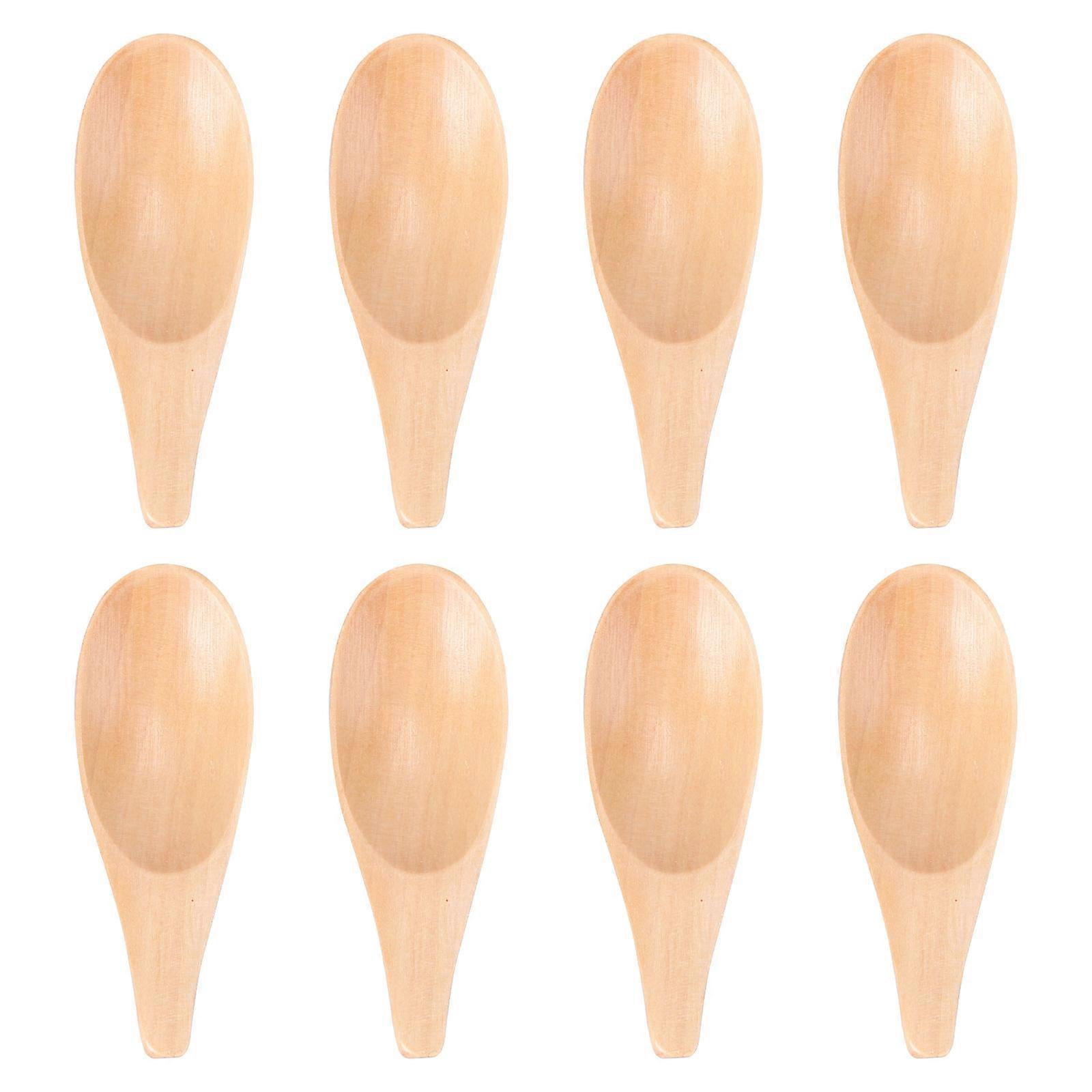 8-teiliges Set Mini-holzlöffel Für Milchpulver, Kurzer Griff, Eisportionierer, Küchen- Und Teezubehör, Leichte Zuckerlöffel-7.00x2.50x0.50cm