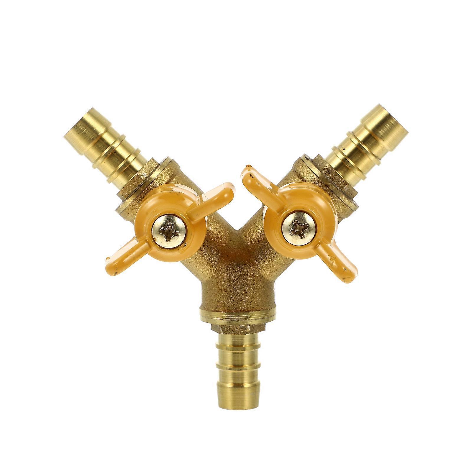 Messing-schlauchverteiler, 3-wege-absperrventile, Professionelle 2-wege-y-kugelhähne-8x7.3x4cm-yellow