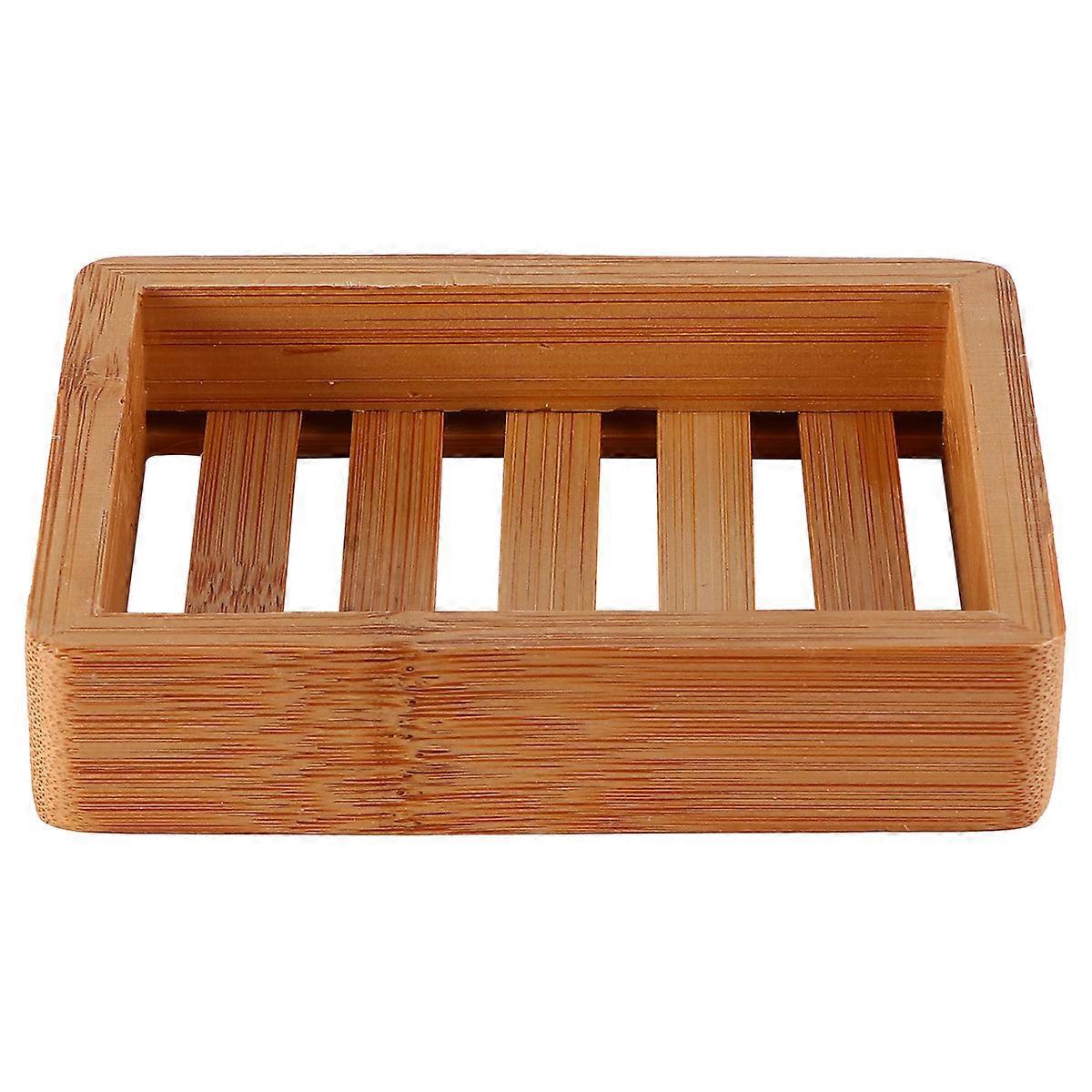 1 Stück Kreativer Seifenhalter Aus Holz, Praktischer Seifenbehälter, Seifenschale (holzfarbe)-10.9x8.7x2.2cm