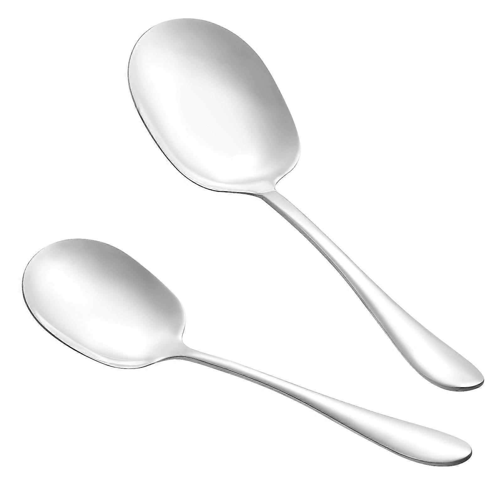 Bestonzon 2er-set Servierlöffel Aus Edelstahl, Westliche Speiselöffel, Esslöffel, Reislöffel-as Shown