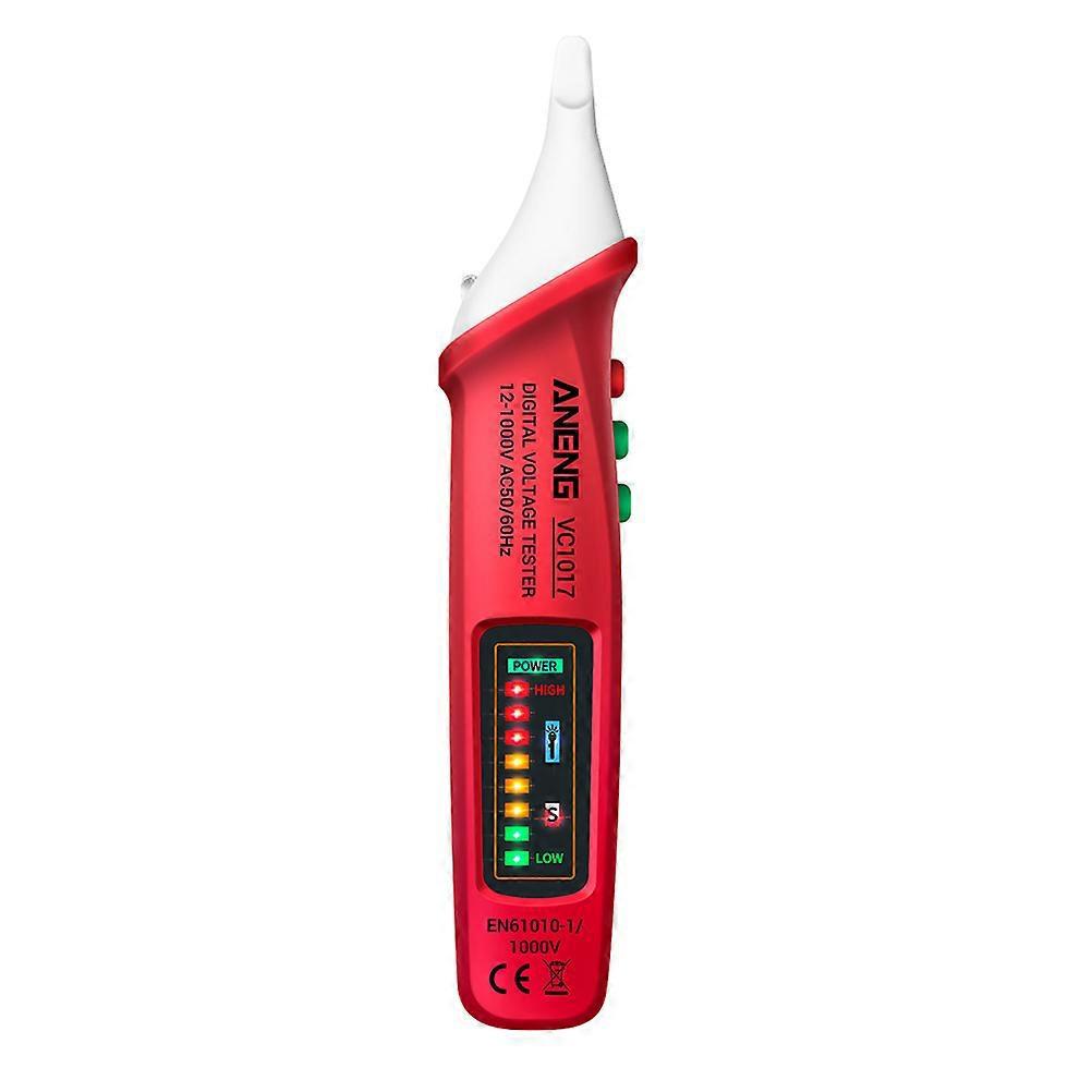 Robuster, Berührungsloser Spannungsprüfer, Tragbarer Spannungsprüferstift Mit Taschenlampe-17.28x3.8cm-red