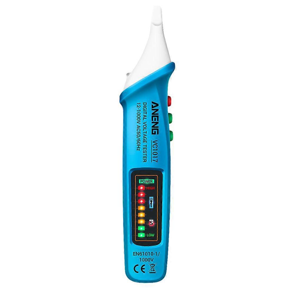 Robuster, Berührungsloser Spannungsprüfer, Tragbarer Spannungsprüferstift Mit Taschenlampe-17.28x3.8cm-blue