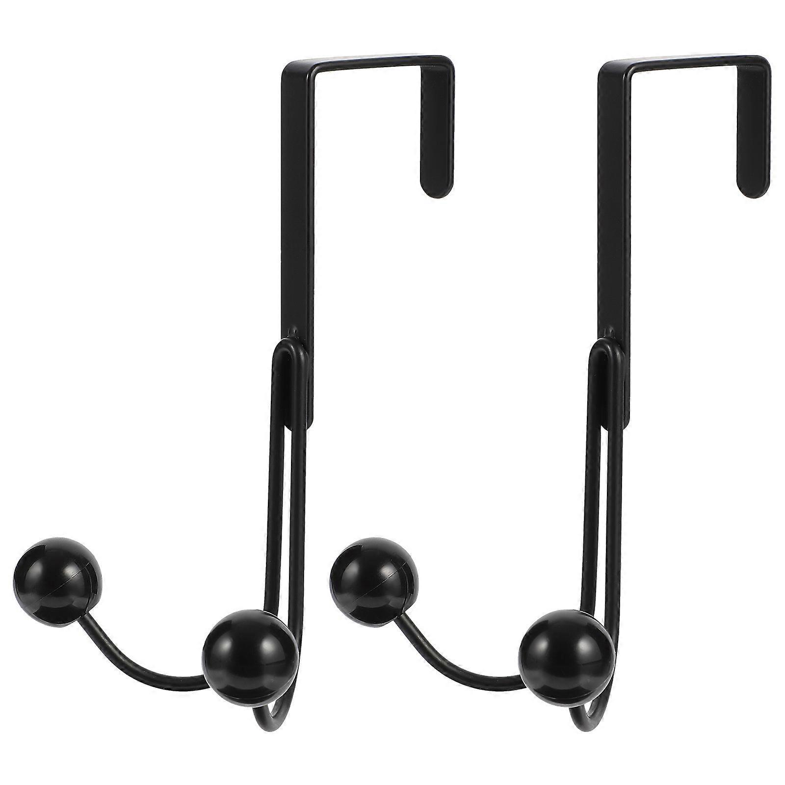 Stück Bohrfreie Türhaken Zum Aufhängen Von Kleidung Über Der Tür.-14x9cm-black