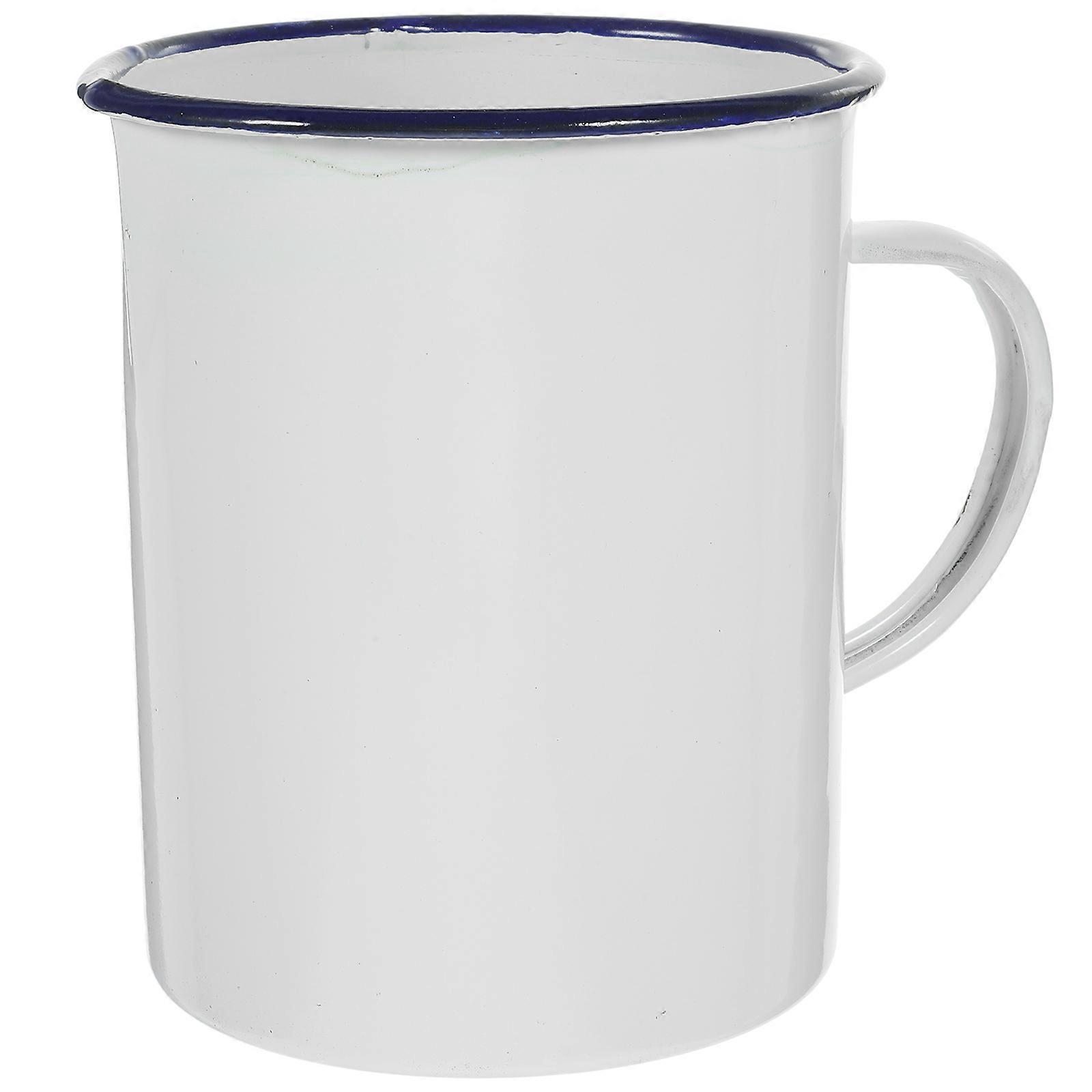 Emaillebecher, Vintage-emaillebecher, Handbecher, Exquisiter Wasserbecher, Campingbecher-16.00x14.00x10.50cm-white