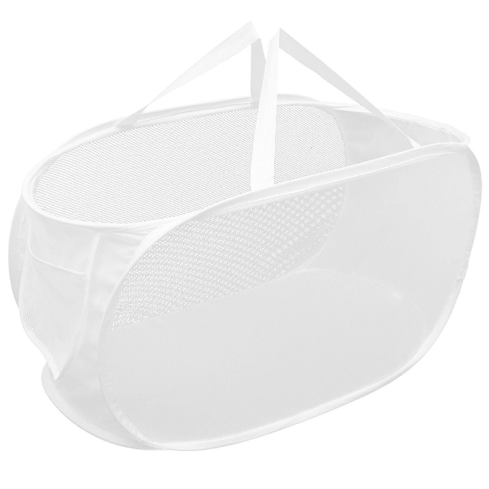 Faltbarer, Tragbarer Wäschekorb Aus Netzgewebe Mit Großem Fassungsvermögen-58x36x36cm-white