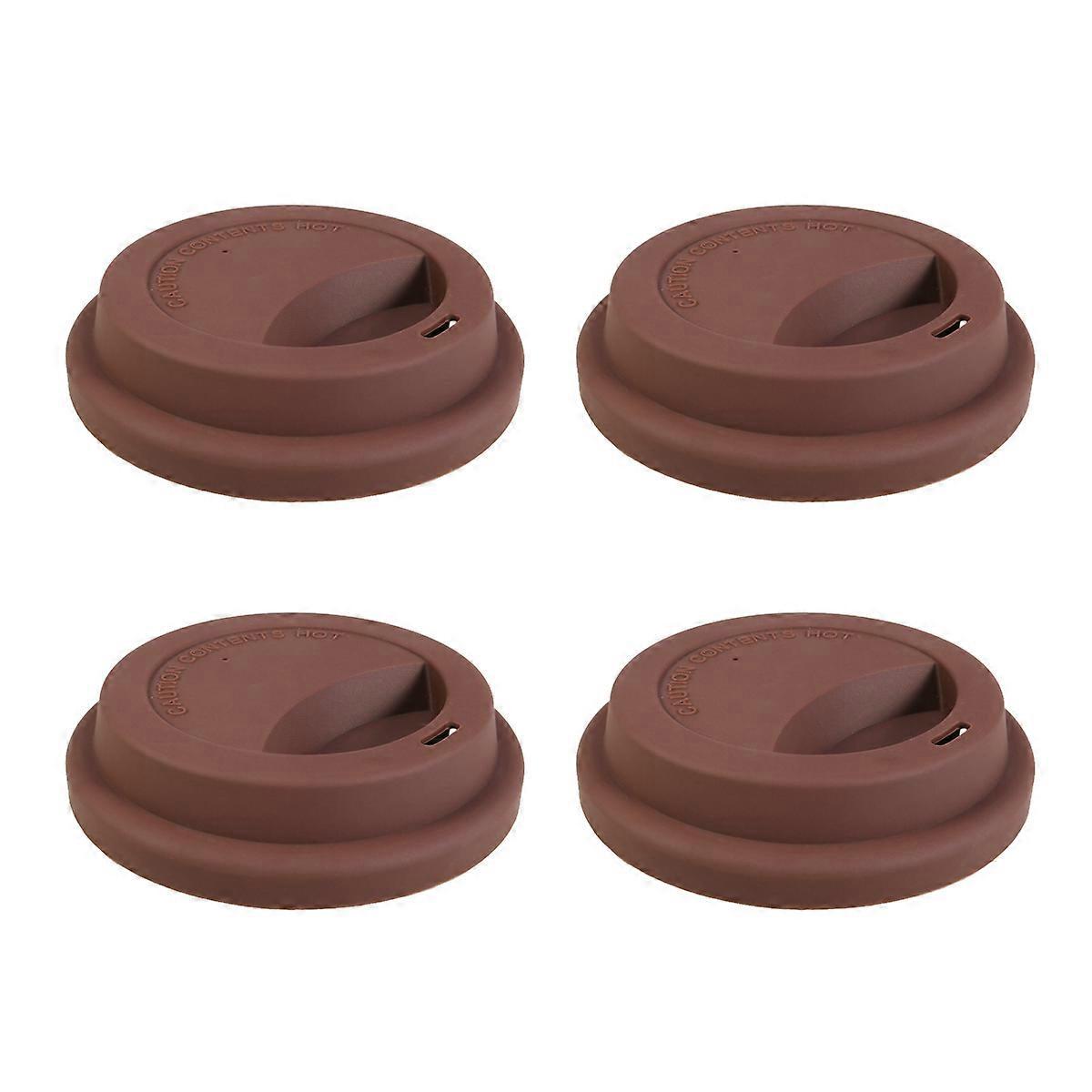 Stück Silikon-kaffeebecherdeckel, Wiederverwendbare Reisebecherabdeckungen, Staubdichte Kaffeebecherdeckel (kaffee)-9.5x9.5x2cm-coffee