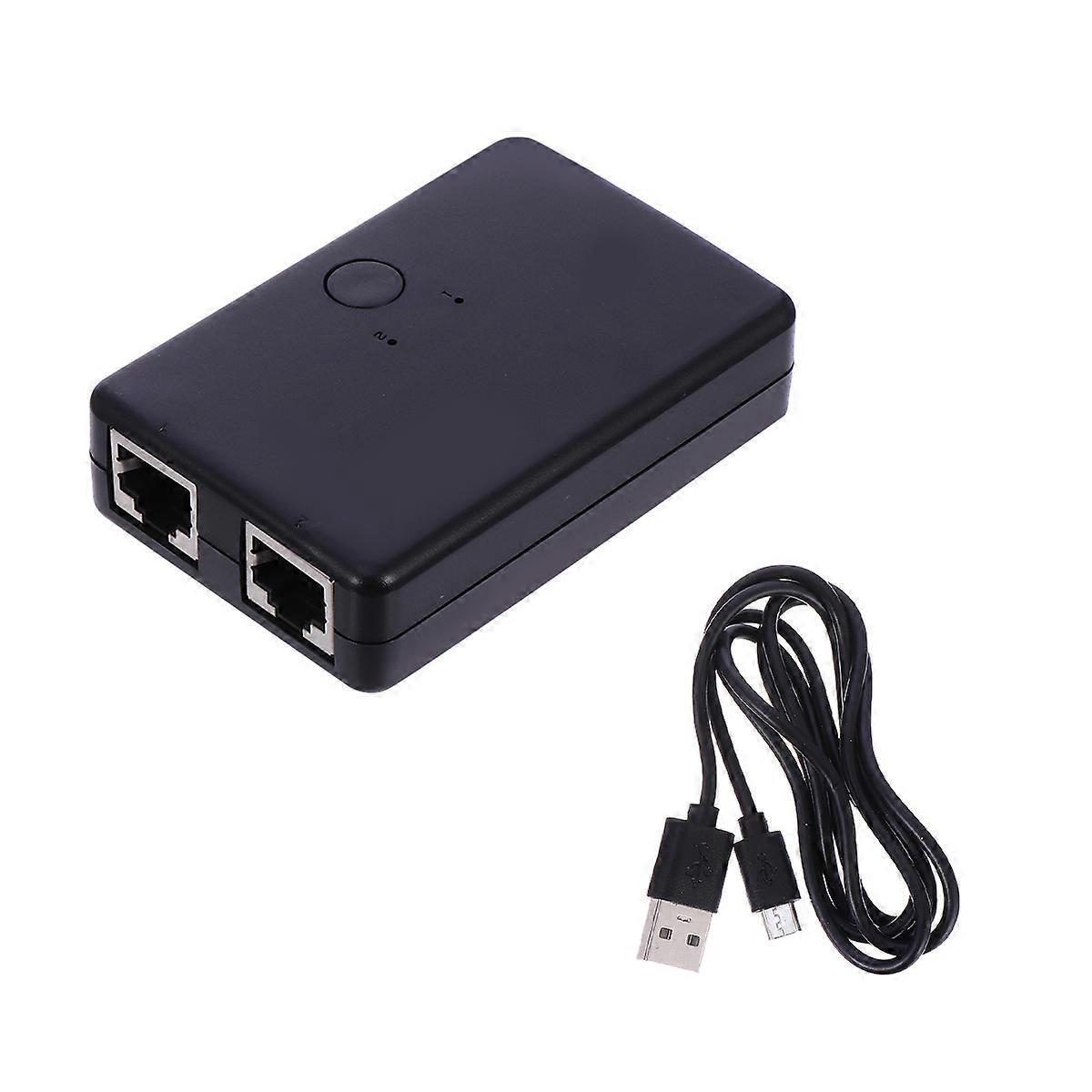 Netzwerk-splitter-hub Mit 2 Ports, Tragbarer Reise-hub-7.7x5cm-black