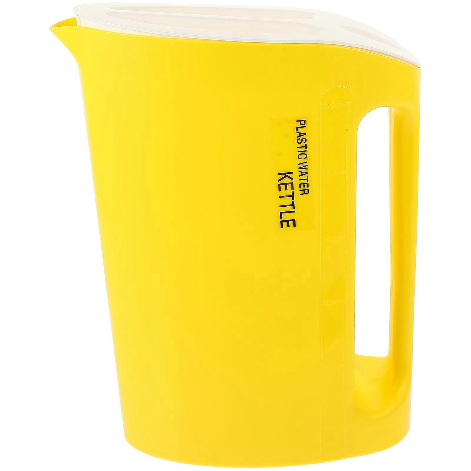 Wasserkrug Mit Großem Fassungsvermögen, Kaltwasserkrug, Fruchtsaftkrug, Kaltwasserbehälter-19x9.7x24.5cm-yellow