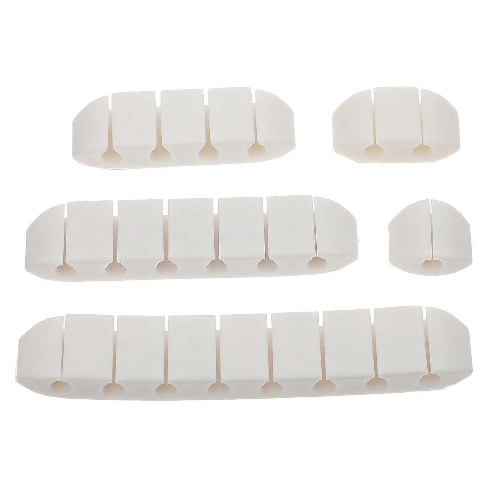 5-teiliges Praktisches Kabelmanagement-set: Selbstklebende Usb-kabelorganisatoren Und Kabelhalterungen-12x2.2x1.1cm-white