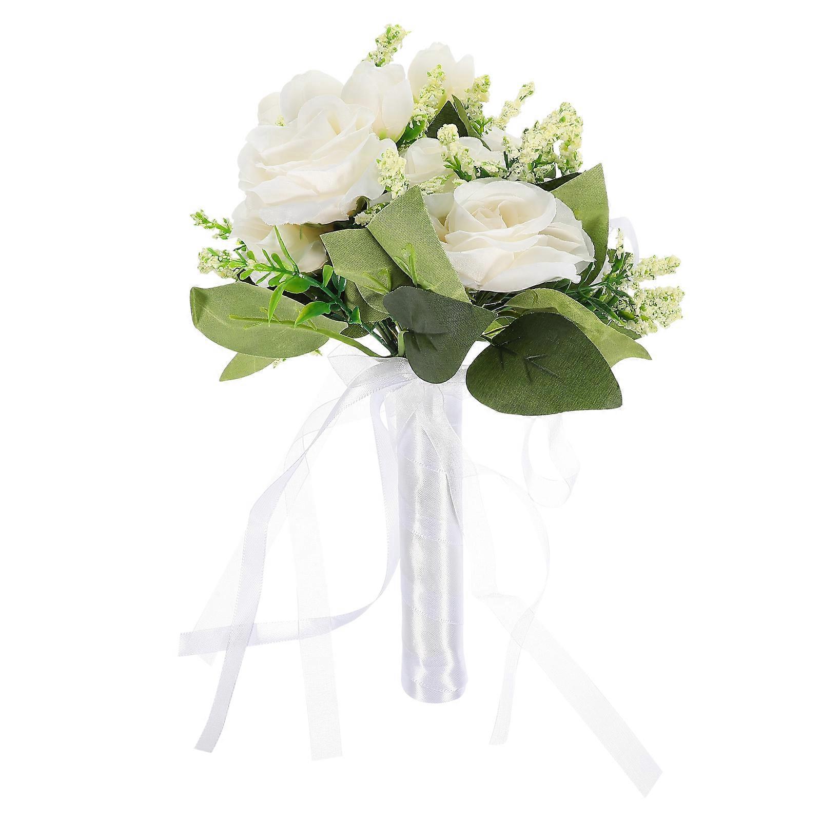 Brautstrauß Aus Künstlichen Blumen, Wunderschöner Brautstrauß Mit Blumen-17x17x27cm-white