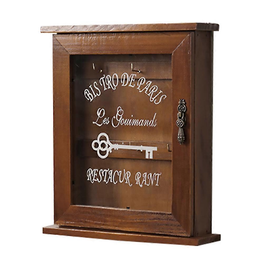 1 Stück Wandhänge-schlüsselbox, Kreative Wandaufbewahrungsbox, Schlüsseletui Für Den Eingangsbereich-25x21x6cm-brown