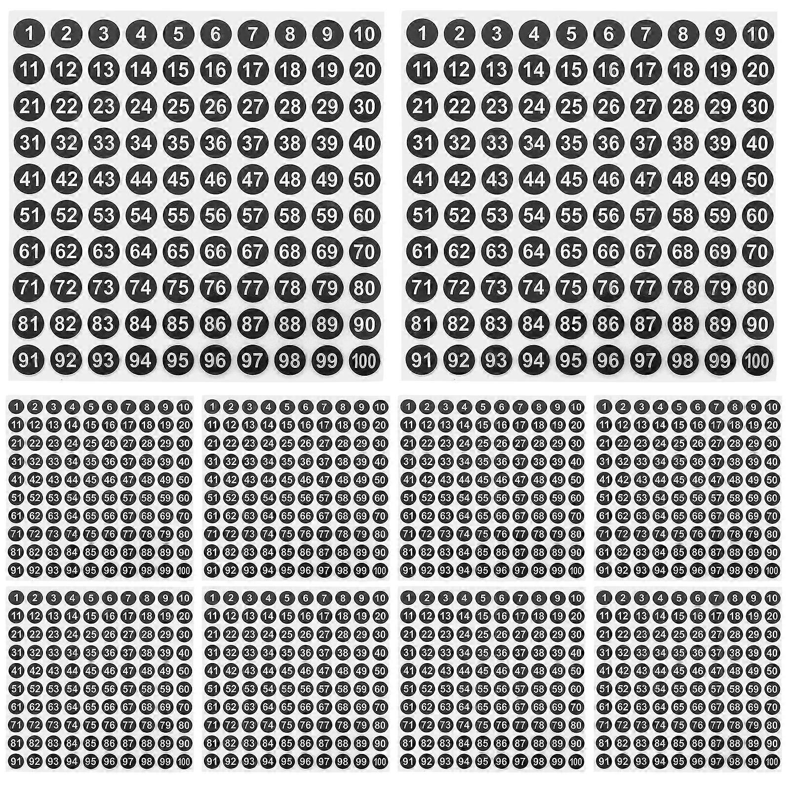 50 Blatt Zahlenaufkleber, Etikettenaufkleber, Aufkleber Zur Kleiderklassifizierung, Kleidernummernetiketten-1.00x1.00x0.01cm-black