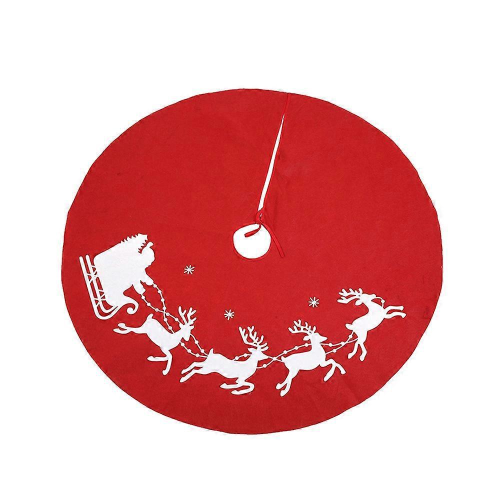 80 Cm Große Weihnachtsbaumdecke Mit Elchmuster, Festlicher Weihnachtsbaum-fußteppich, Weihnachtsbaumschürze, Weihnachtsschmuck Für Zuhause Und Partys-8080cm-red