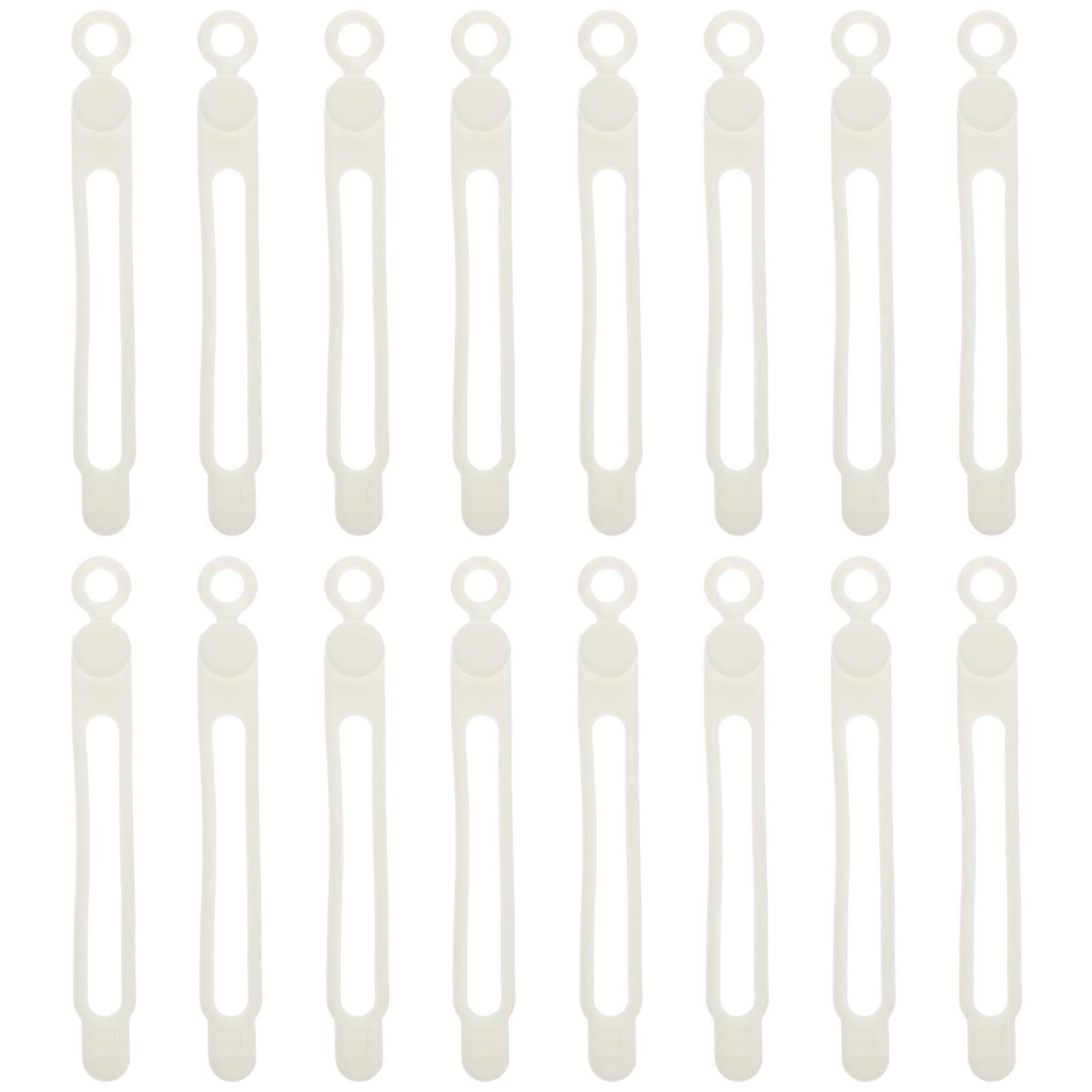 16 Stück Kabelorganisatoren, Silikon-kabelbinder, Kabelbänder, Kabelorganisatoren-10.66x1.23cm-white