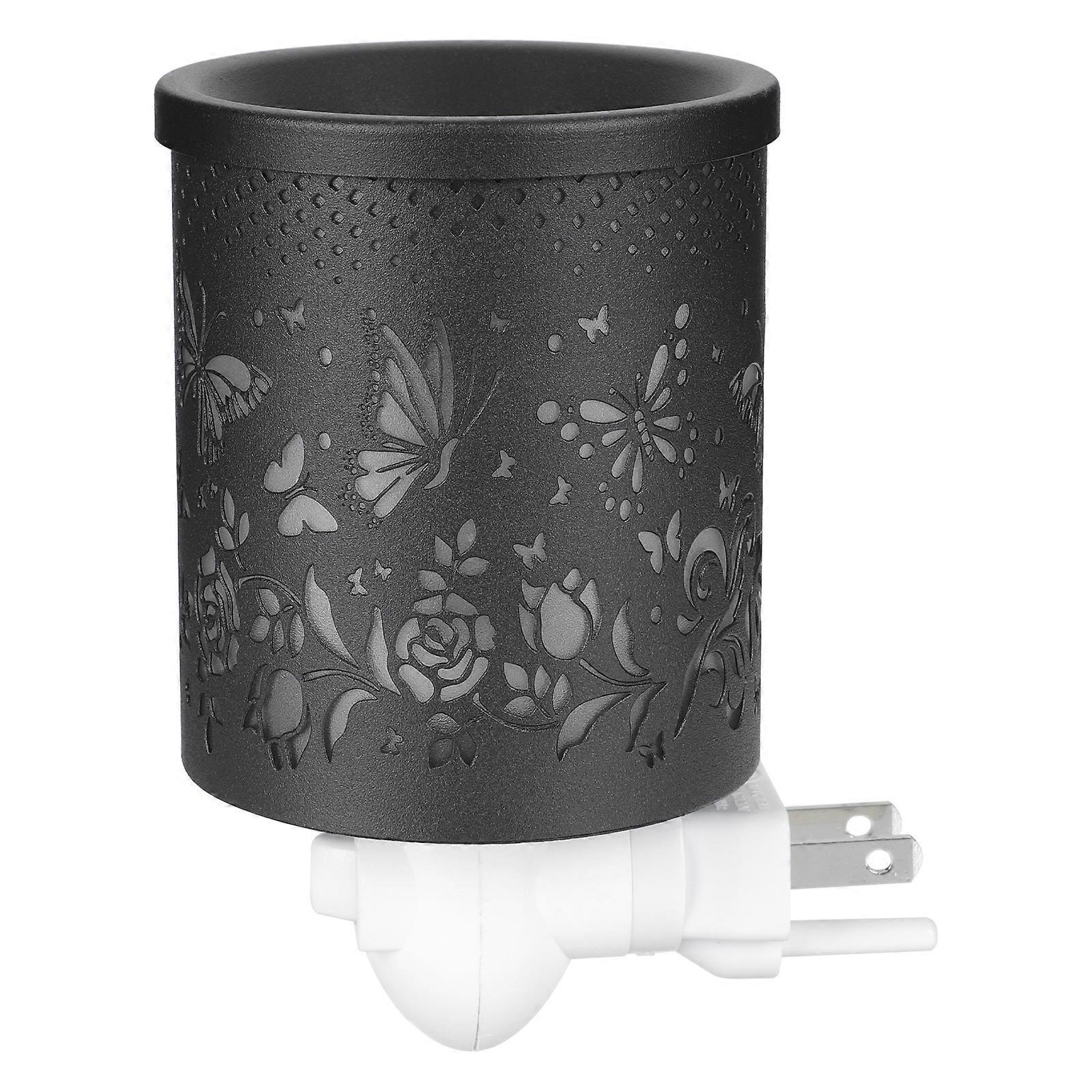 Stück Aromatherapie-nachtlampe Aus Eisen, Kleine Wandleuchte Mit Wachsblock, Aromamaschine-12.5x8.5cm-black