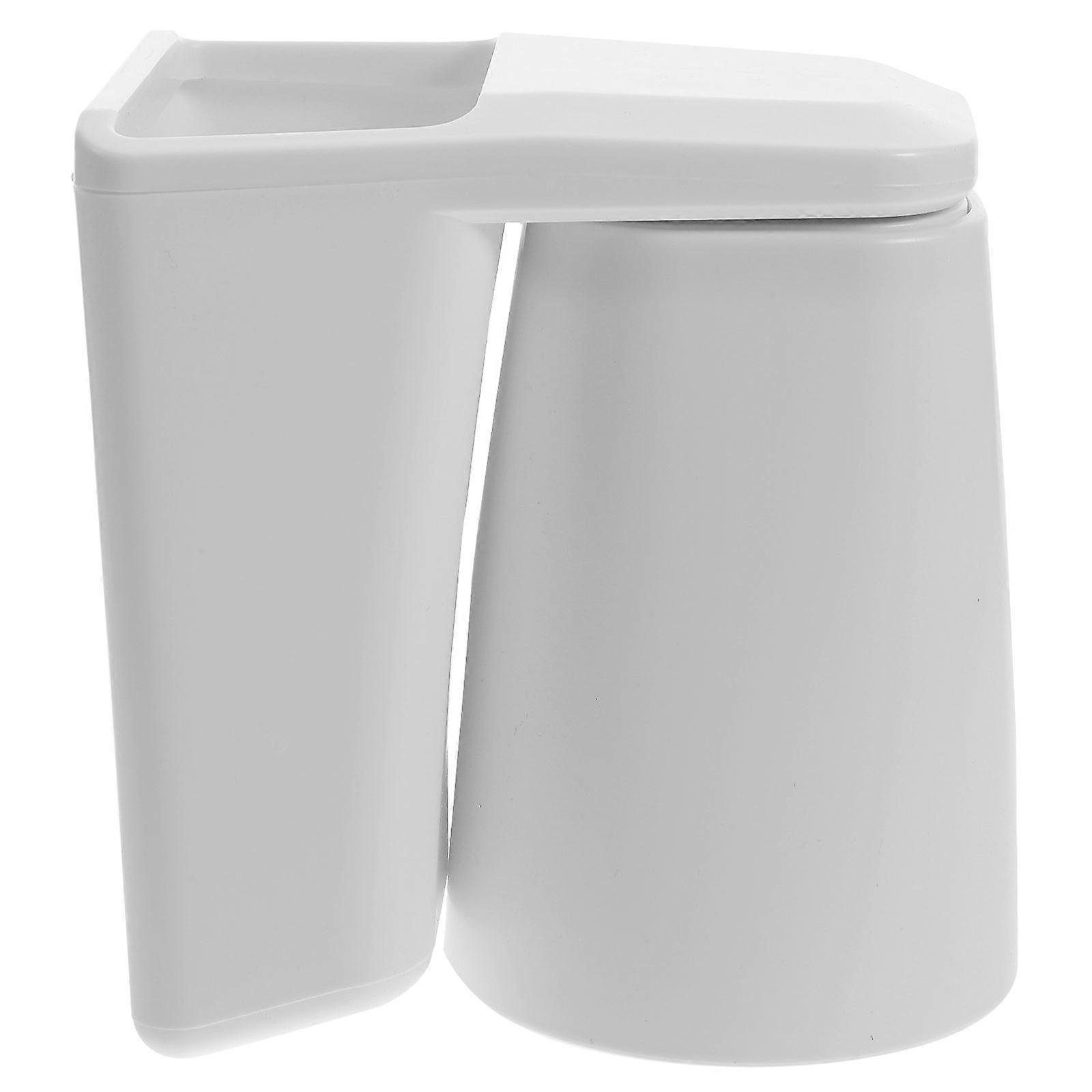 1 Set Wandmontierter Zahnbürstenhalter Badezimmer Zahnpasta Elektrische Zahnbürsten Organizer Mit Magnetbecher-11x8.2x12cm-white