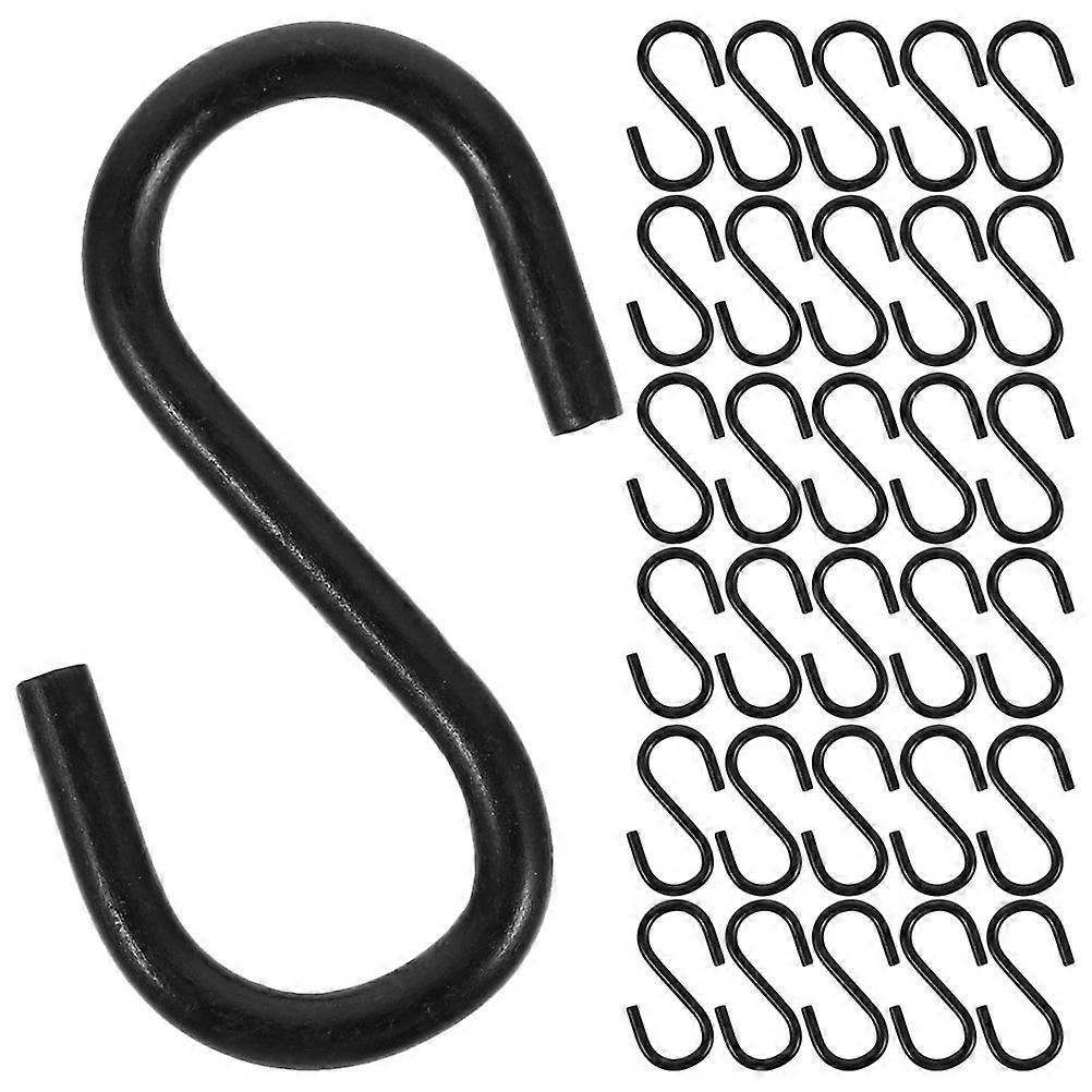 50 Stück S-förmige Haken, Küchenhaken Aus Eisen, Türhaken Für Taschen, S-förmige Kleiderbügel, Kleine Metall-s-haken-black