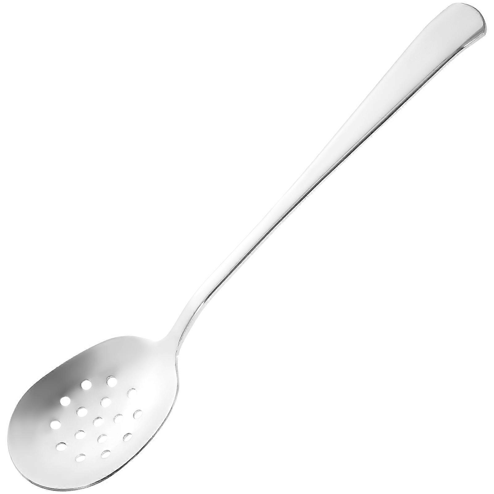 Servierlöffel Aus Edelstahl, Kreativer Hohllöffel, Suppenlöffel, Salatlöffel, Reislöffel, Küchenutensil, Geschirr (kleiner Servierlöffel)-215cm-silver
