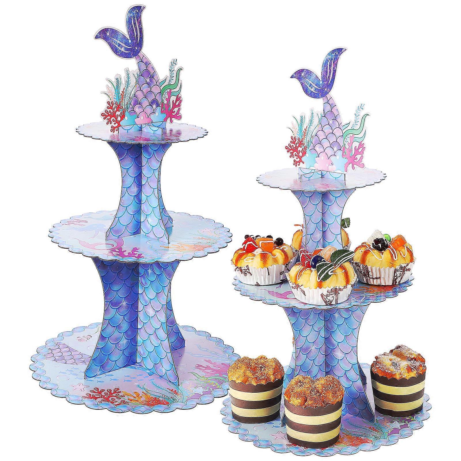 Stück Cupcake-ständer, Meerjungfrauen-party-dessert-präsentationsständer, Snack-kuchen-servierständer