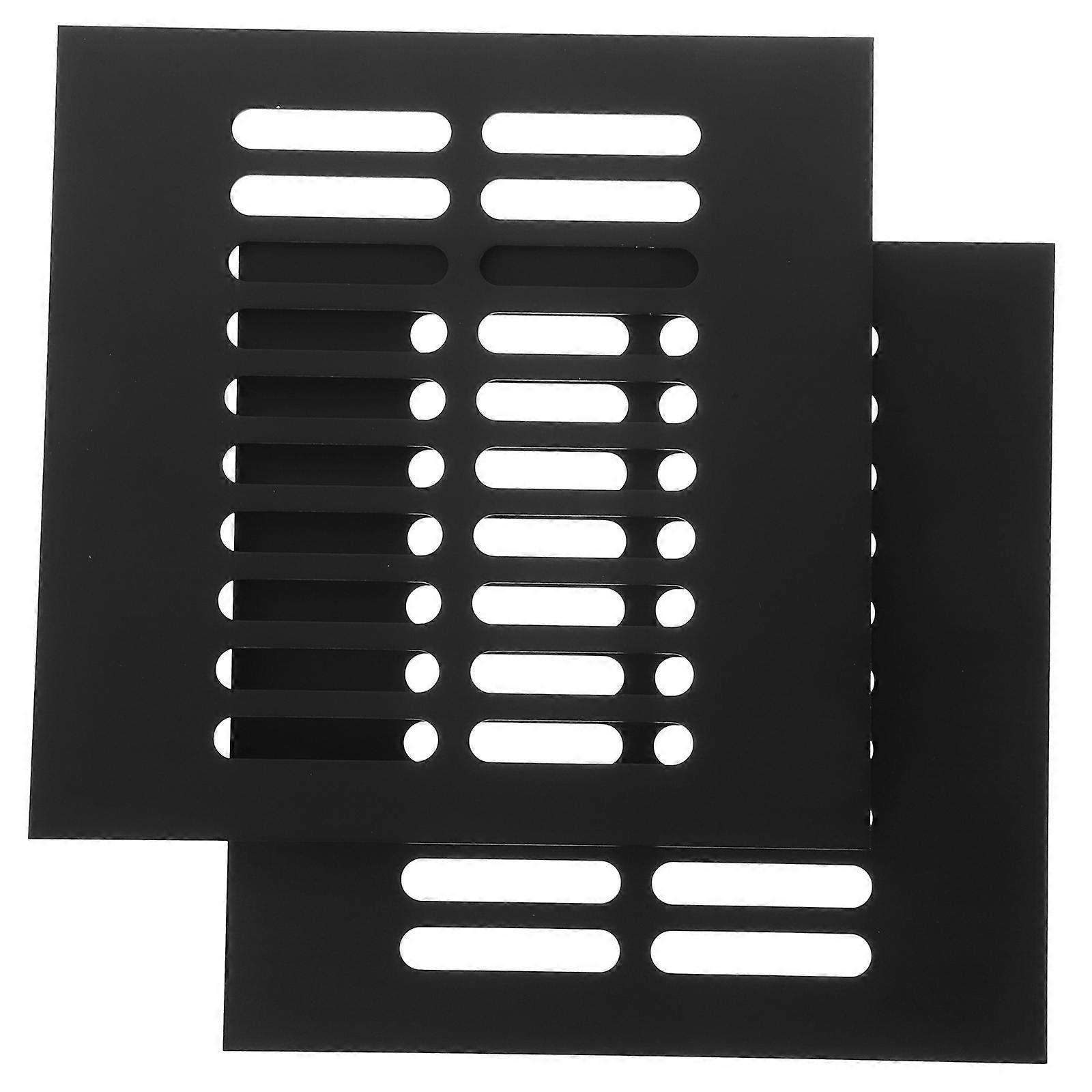 Stück Quadratische Lüftungsgitter Aus Aluminiumlegierung Für Schränke, Schuhschränke Und Kleiderschränke-15x15x2.5cm-black