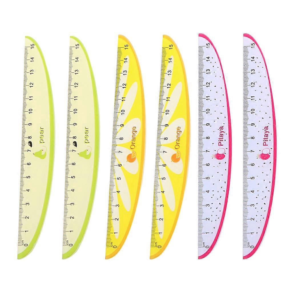 Stück 15 Cm Kunststoff-lineale Mit Fruchtmuster, Kreative Messlineale Für Schüler, Schreibwaren, Zufällige Ausführung