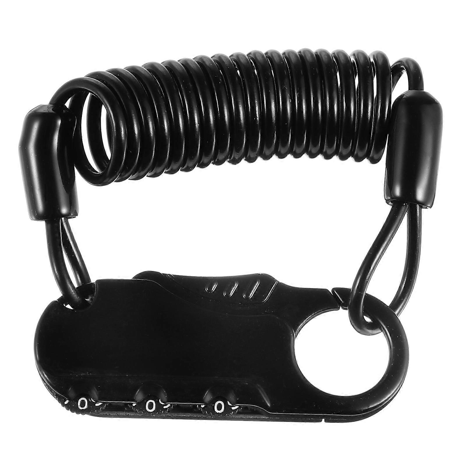 Motorradhelmschloss, Vielseitiges Drahtschloss, Universelles Helmschlosskabel-6.2x2.5cm-black