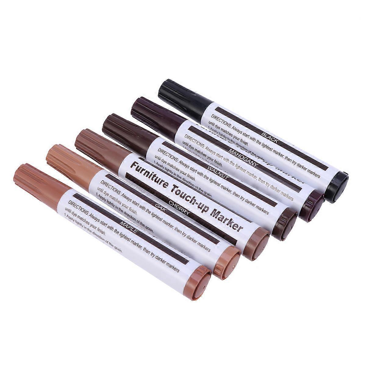 6-teiliges Set Ausbesserungsmarker Für Holzmöbel, Werkzeuge Zur Kratzerreparatur, Utensilien Zum Kaschieren Von Abnutzungsspuren Und Makeln-6pcs