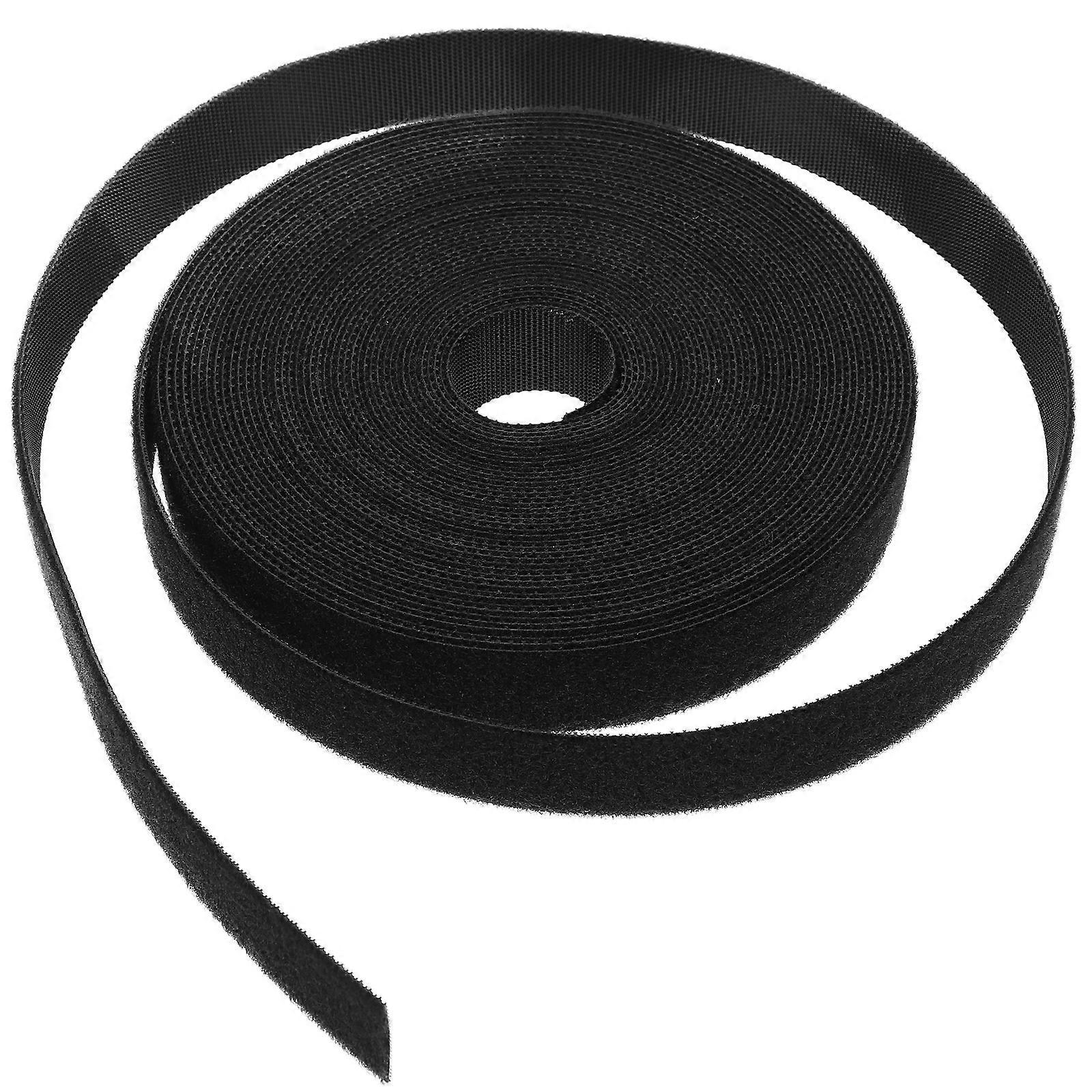 1 Rolle Klettband, Selbstklebendes Kabelmanagementband, Pflanzenbinder-1000x2cm-black