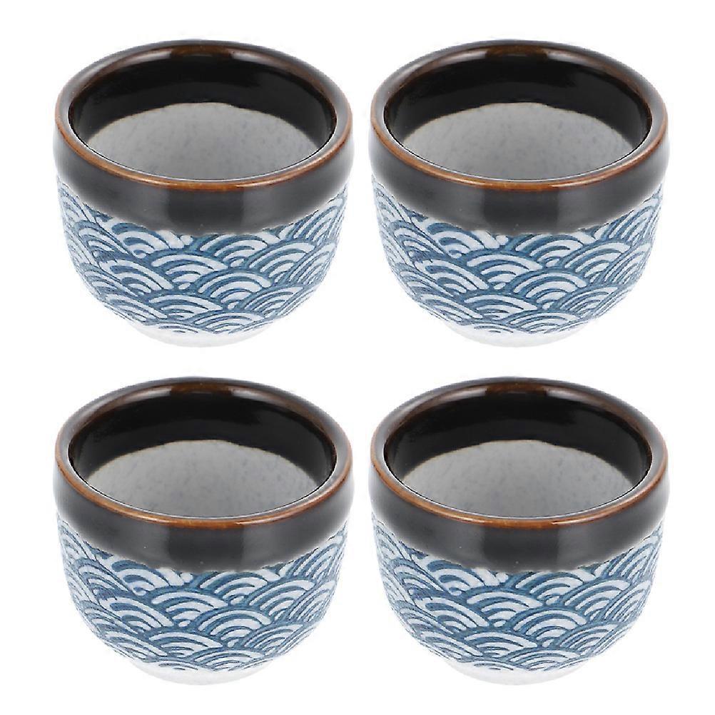 4er-set Sakebecher, Japanische Keramik-sakibecher, Traditionell Glasierte Teebecher Für Zuhause-5x5cm