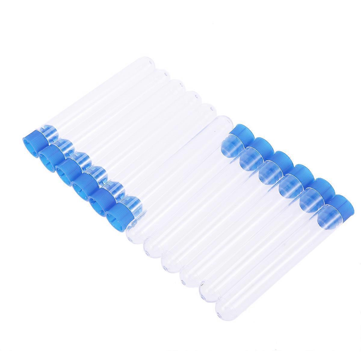 12 Stück/packung 16x150mm Durchsichtige Kunststoff-reagenzgläser Mit Stopfen Für Wissenschaftliche Experimente Und Zur Aufbewahrung Von Süßigkeiten Auf Partys (farben Zufällig)