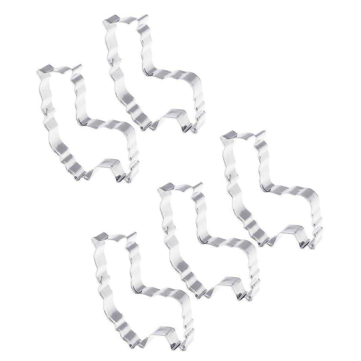 5-teiliges Set Alpaka-förmiger Ausstechformen Aus Metall, Edelstahl, Für Kuchen, Kekse, Küche, Fondant, Party, Hochzeit, Dekoration, Zuckerform-silver