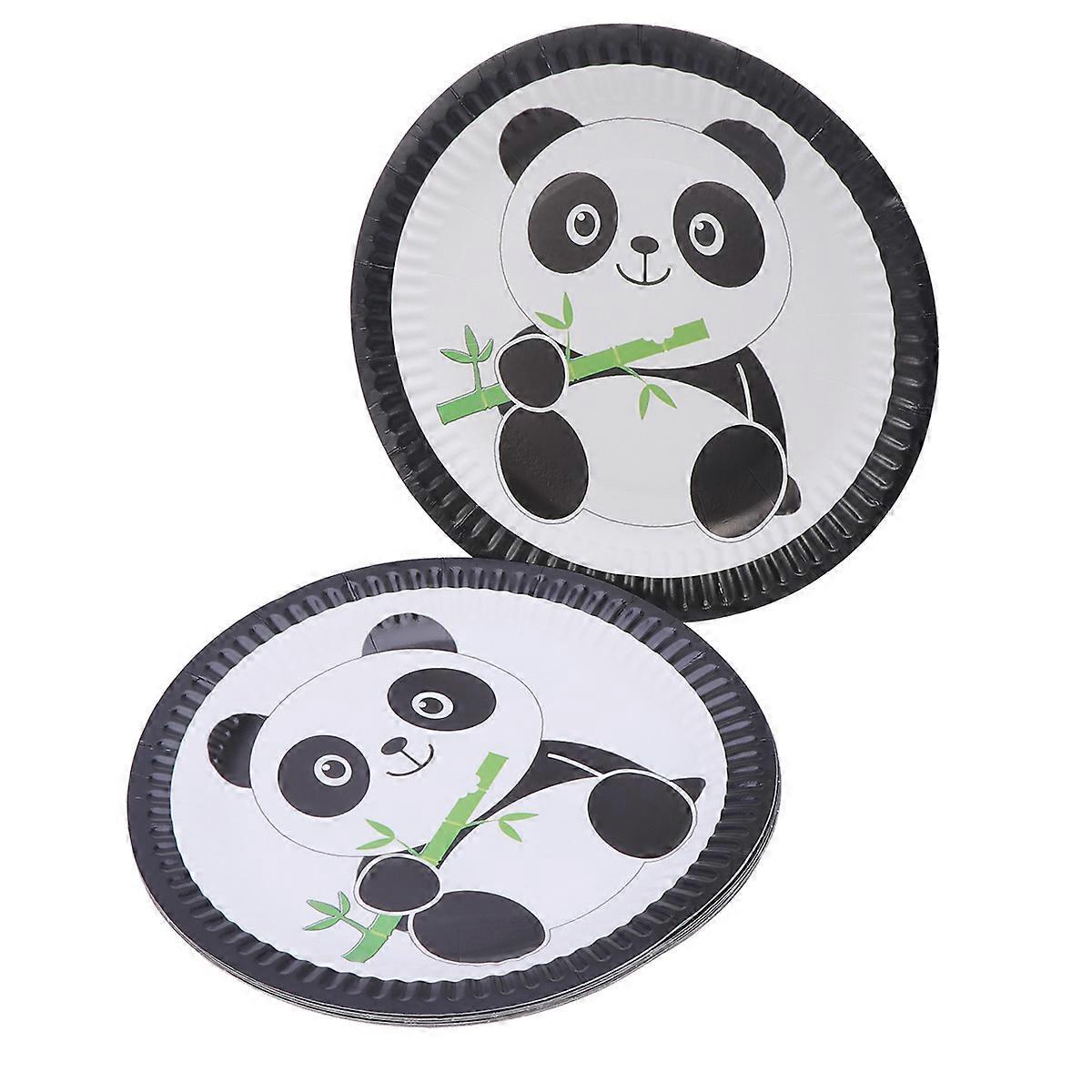 40 Einwegteller Mit Hübschem Panda-motiv, Ideal Für Partys, Feste, Jubiläen Und Geburtstage-18x18x1cm-as Shown