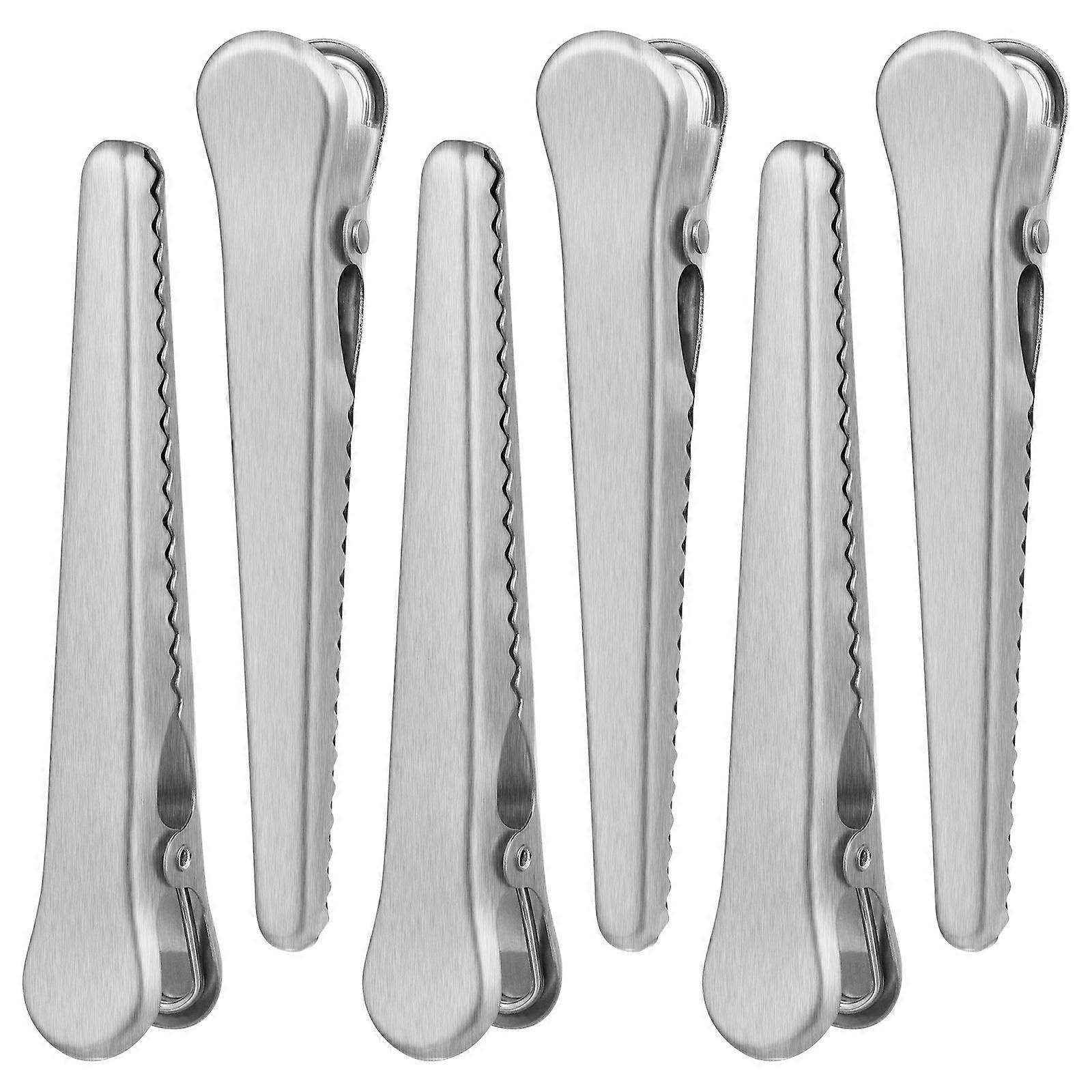 6-teiliges Set Edelstahl-verschließclips Für Aufbewahrungsbeutel, Küchen- Und Haushaltswerkzeuge-11.50x2.00x1.70cm-silver