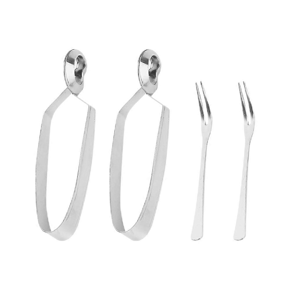 4-teiliges Edelstahl-set Zum Essen Von Schalentieren, Inklusive Schneckenzange Und Gabel Für Den Haushalt-15.50x2.70x1.50cm-silver