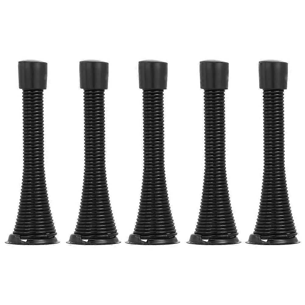 1 Set 5 Stück Türstopper Mit Feder, Stahltürstopper, Wandmontage (schwarz)-8.3x2.3cm-black
