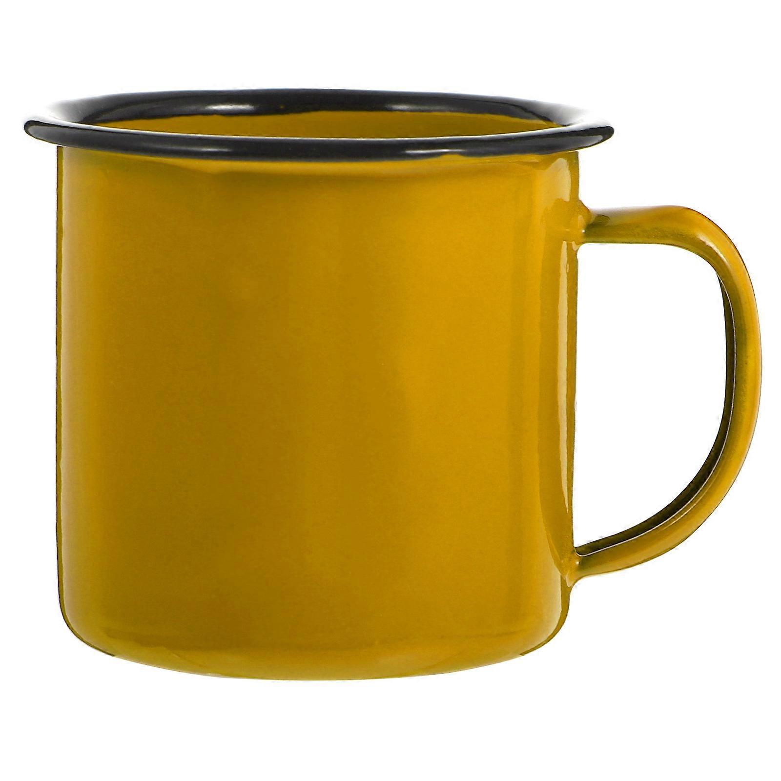 1 Stück Vintage-eisenbecher, Robust, Klein, Für Heiße Töpfe, Wasserbecher, Für Zuhause Und Restaurant-7x7x6cm-yellow