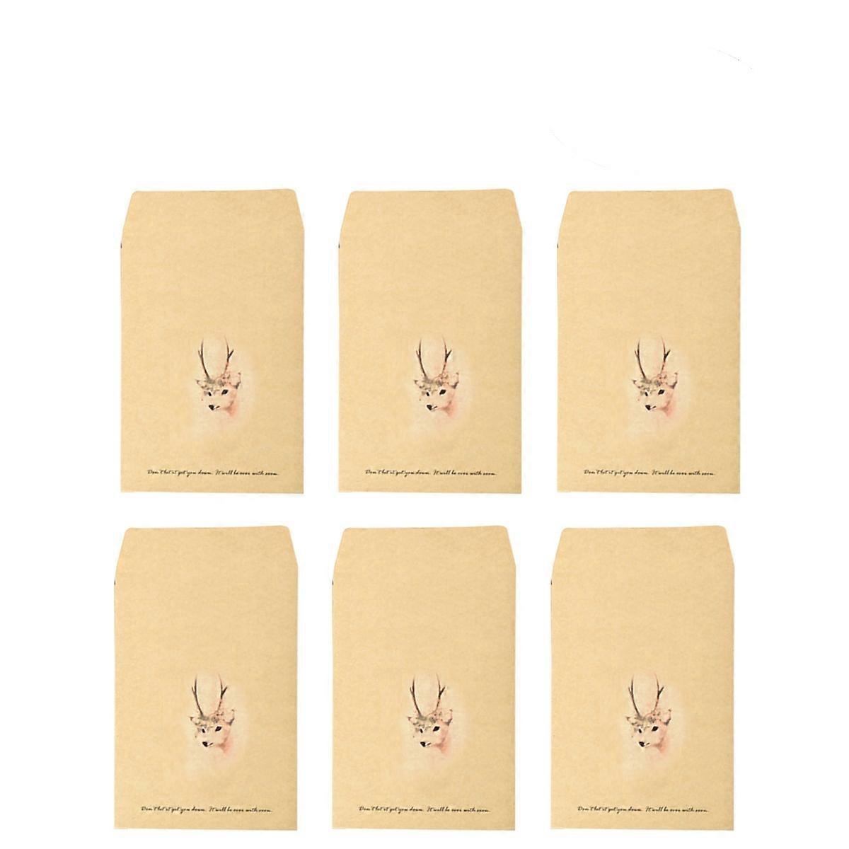 10 Stück Bunte Retro-briefumschläge Aus Kraftpapier Für Vielseitige Aufbewahrungszwecke (weißes Hirschmuster)-18.00x11.00x0.50cm