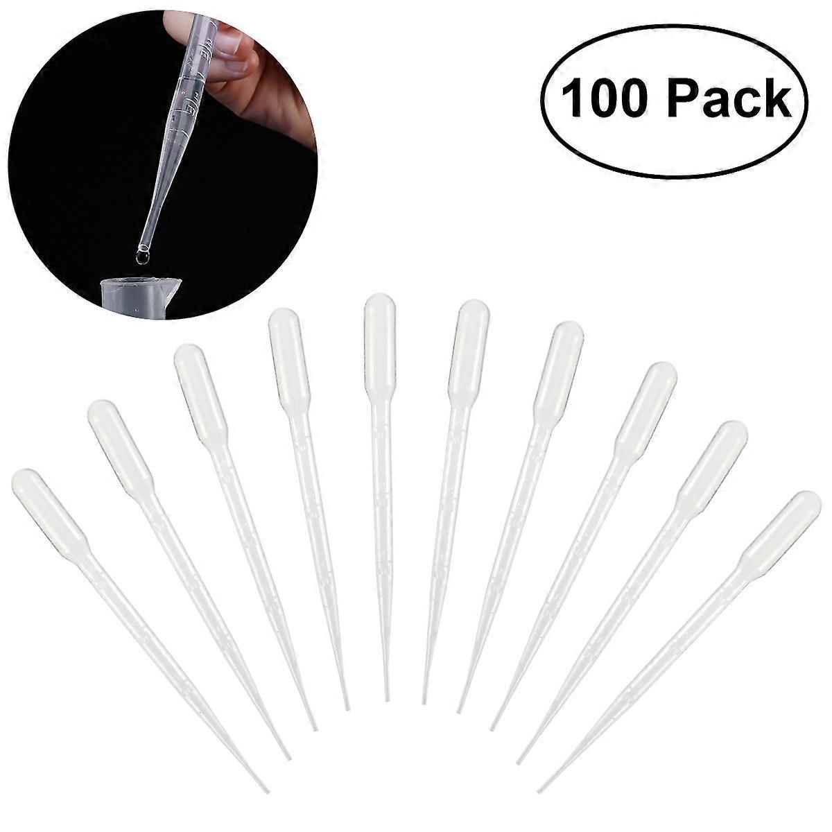 Ueetek 100 Stück 3 Ml Kunststoff-transferpipetten, Waschbare Pasteurpipetten, Messpipetten, Einwegtropfer Zum Mischen Von Acrylfarben Und