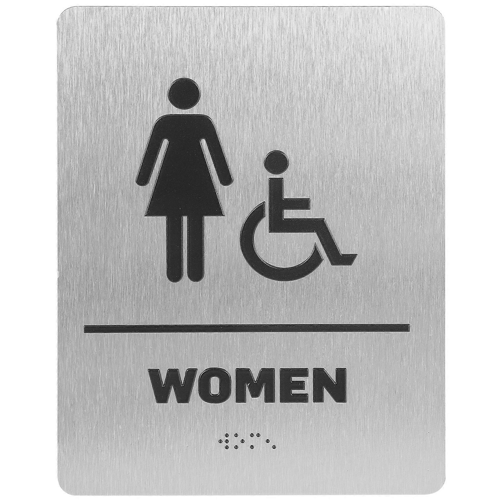 Wc-schild, Damen-wc-schild, Metallschild, Wc-kennzeichnungsschild Mit Braille-schrift-20x15cm