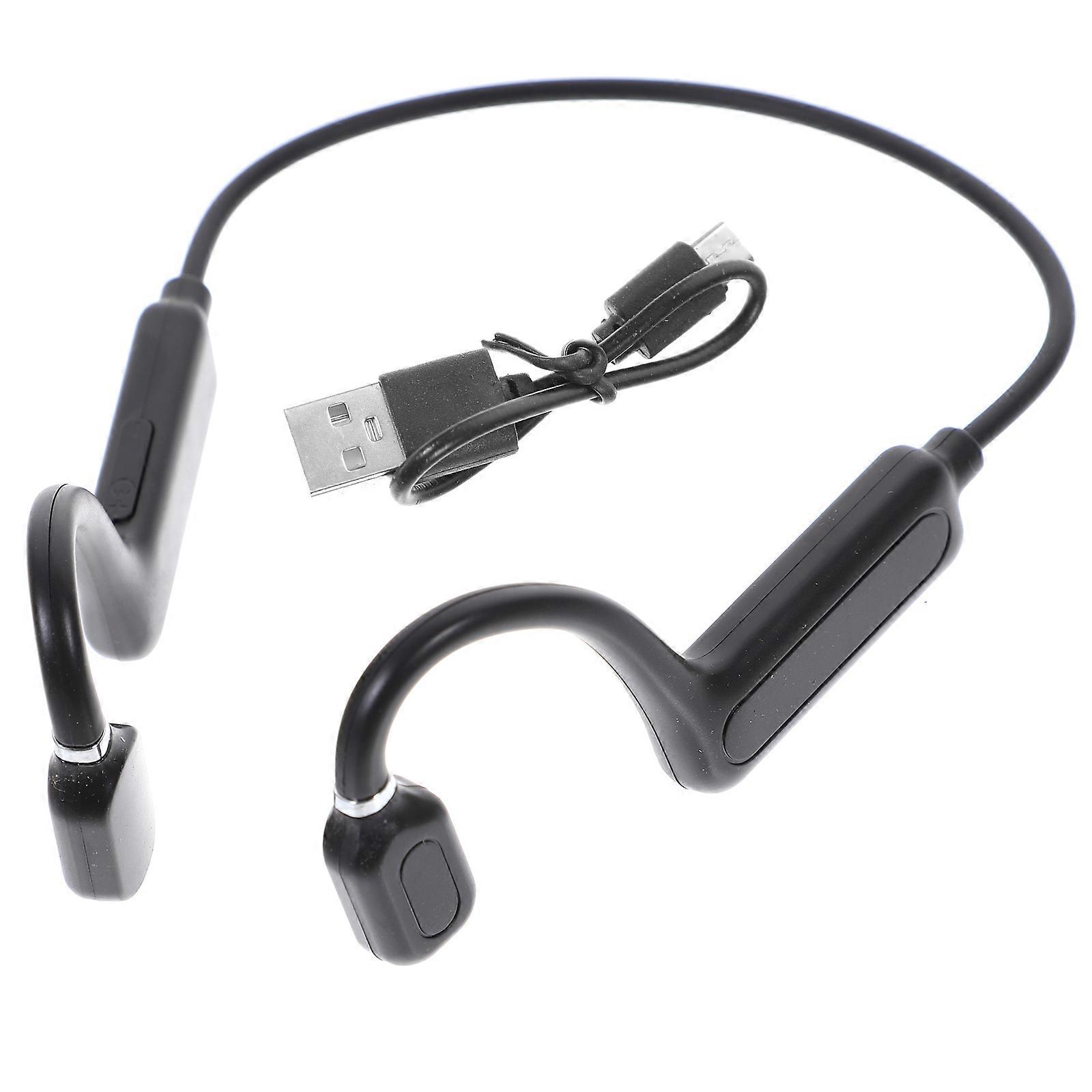 Kabelloses Knochenleitungs-headset, Wiederaufladbares Kabelloses Stereo-headset Mit Offenen Ohren-12x15cm-black