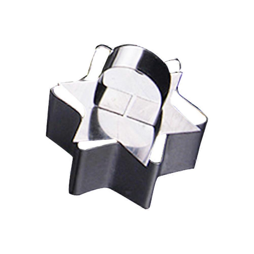 Diy-edelstahlformen, Kuchen-, Keks-, Plätzchen-, Gemüse- Und Obstausstecher, Sushi-form Mit Stopfer (sechszackiger Stern)-8.20x8.20x4.00cm-silver
