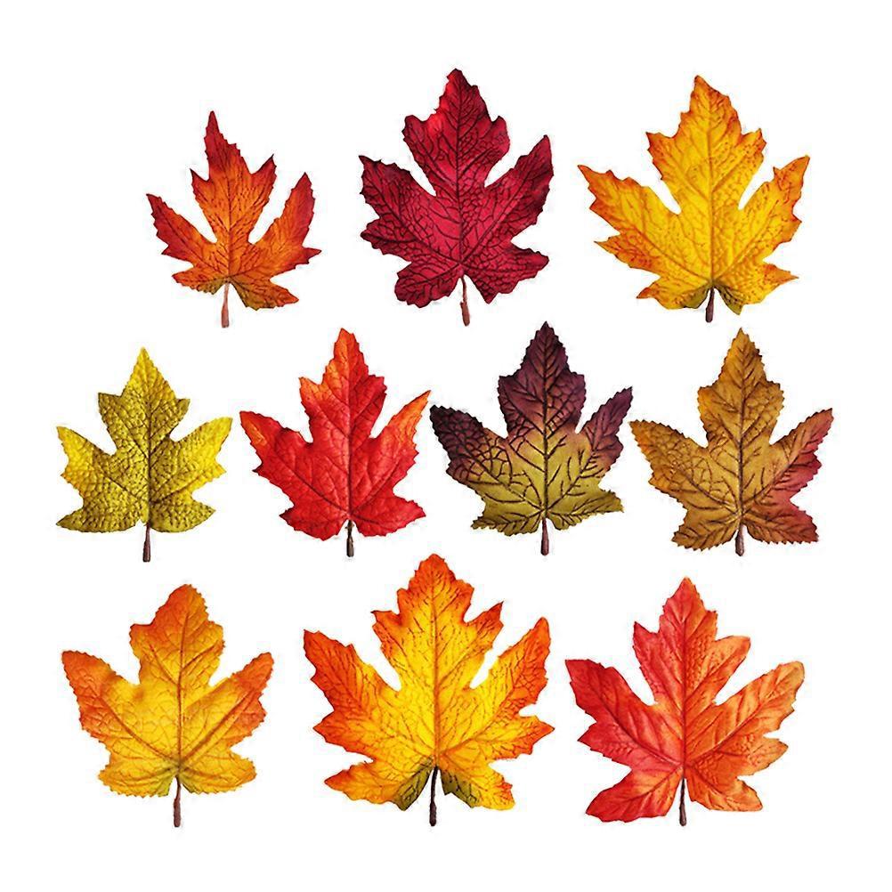 1 Packung Künstliche Ahornblätter, Herbstlaub-heimdekoration (10 Farben, Gemischte Packung)-10pcs