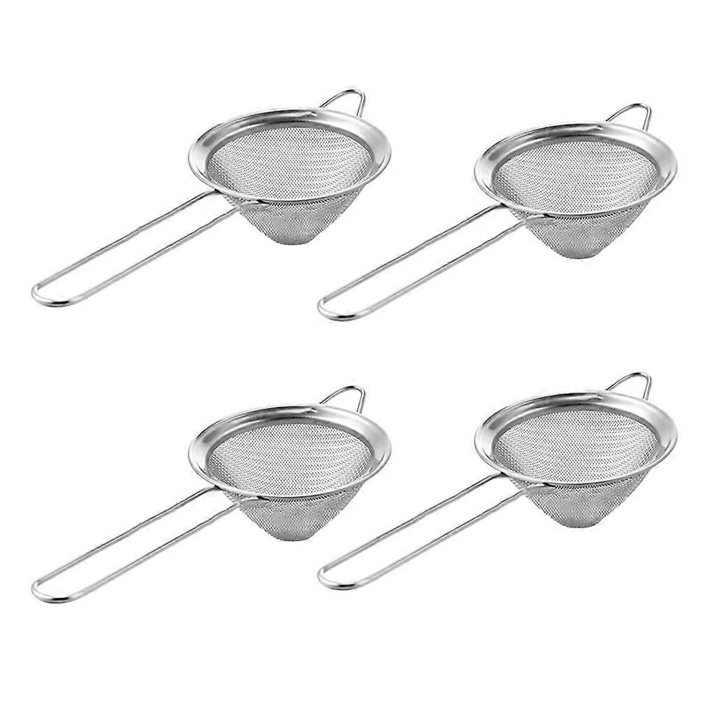 4-teiliges Set Edelstahl-feinmaschensieb, Cocktailsieb, Küchensieb, Konisches Teesieb (8,5 Cm)-22.00x8.00x4.00cm
