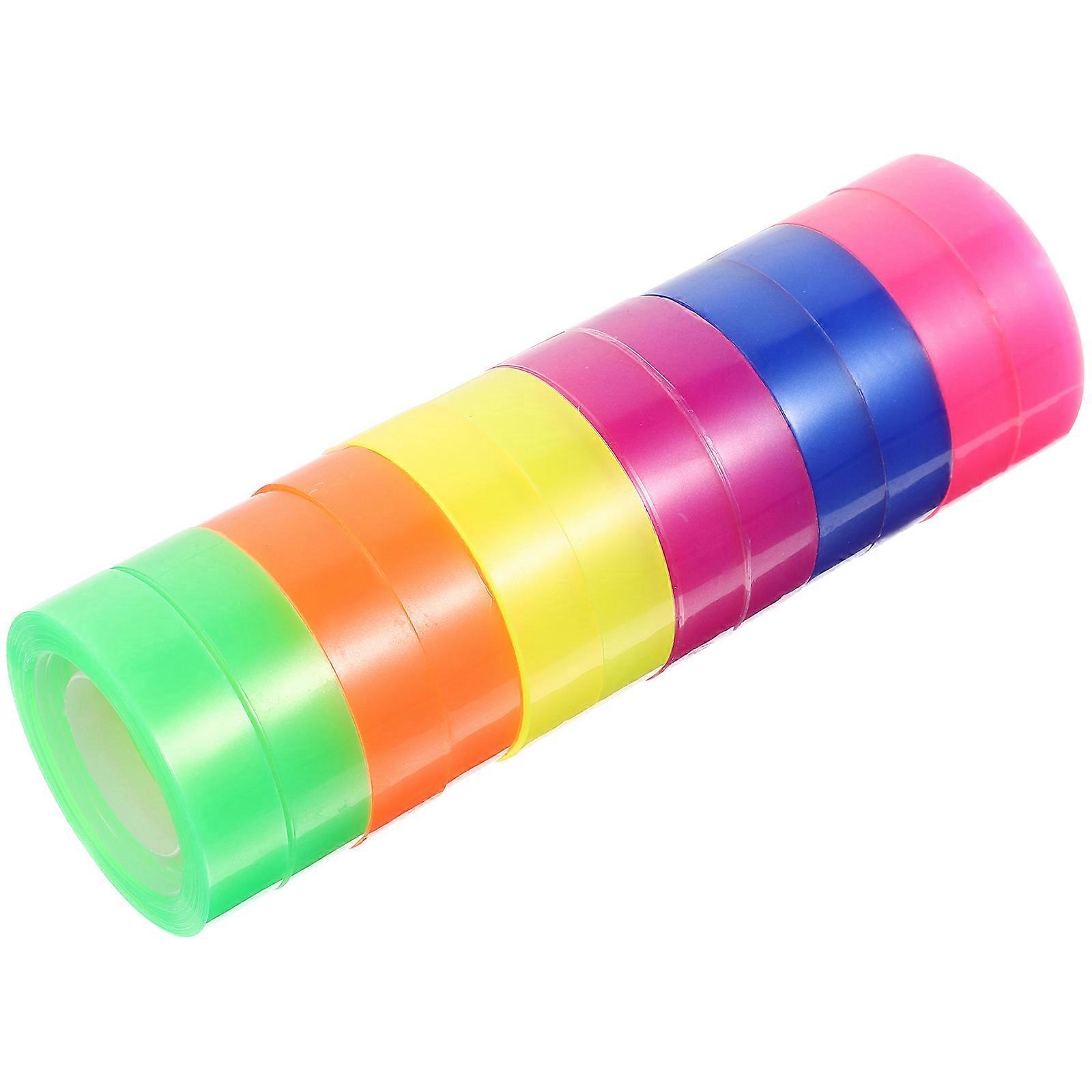 12 Rollen Farbige Klebebänder, Kreative Klebebänder, Transparente Klebebänder-1800x1.2cm-colorful