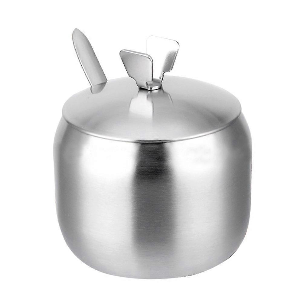 Gewürzglas Aus Edelstahl, Dickwandiger Salzbehälter, Küchengewürzaufbewahrungstopf (v-förmiger Tragegriff, 8,5 Cm)-9.60x8.50x8.50cm-silver