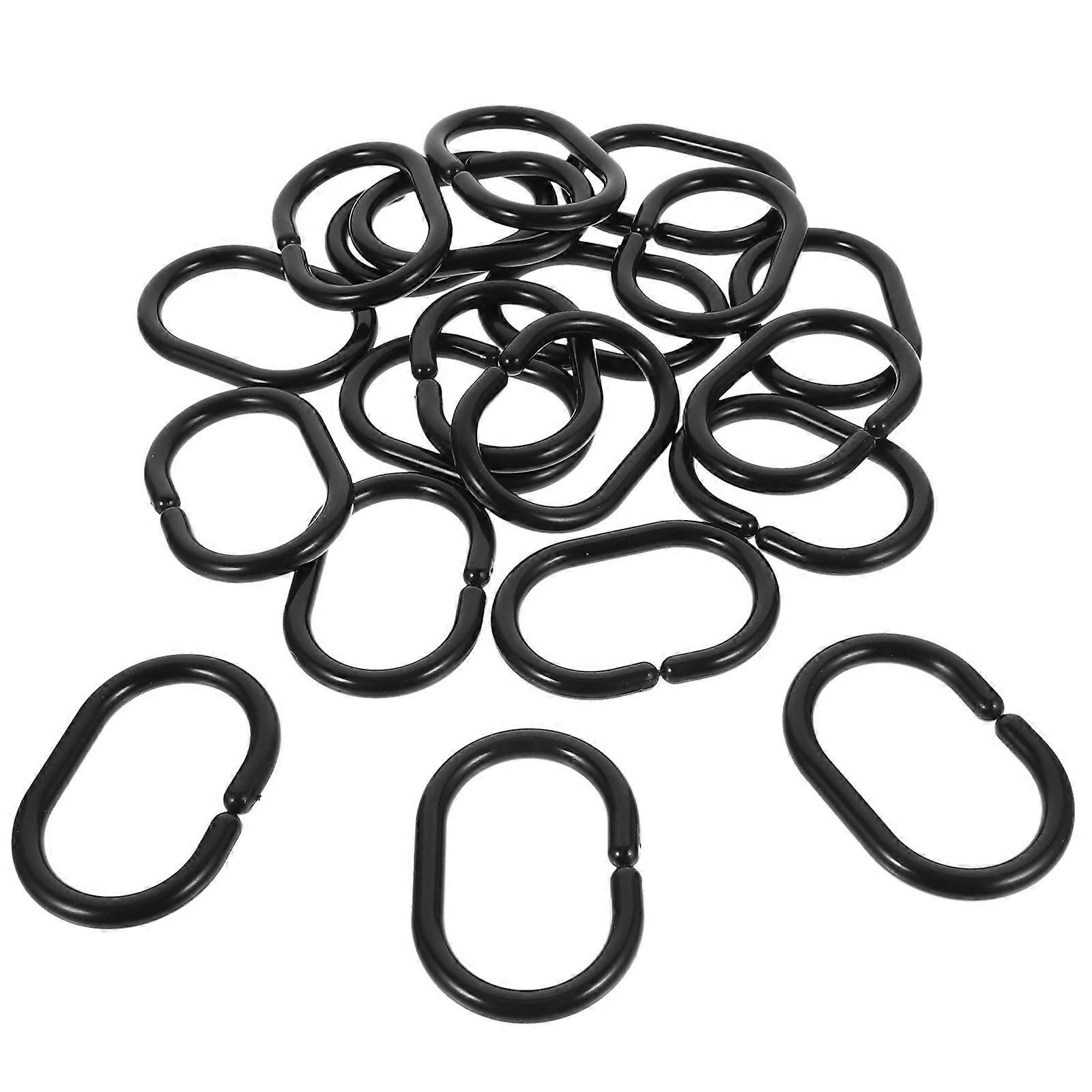 20 Stück Duschvorhanghakenringe Aus Kunststoff-5.80x4.00x0.50cm-black