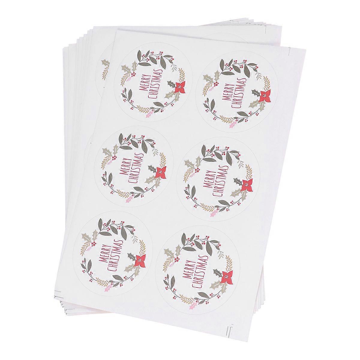 10 Blatt, 60 Stück Runde, Florale Siegelaufkleber, Selbstklebende Weihnachtsaufkleber Mit Cartoon-motiven, Back- Und Verpackungsetiketten, Dekor- Und Siegelaufkleber Für G-10pcs